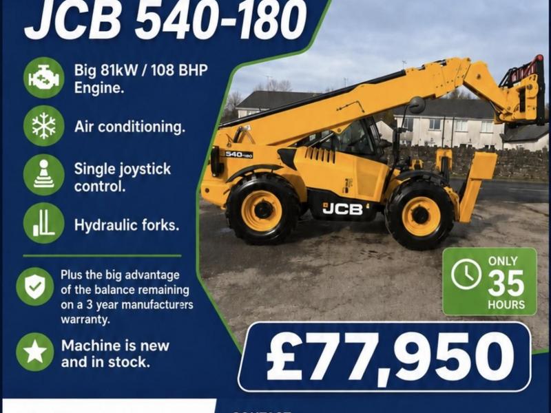 JCB 540-180 Big Engine / Joystick / AC / 3YR Warranty