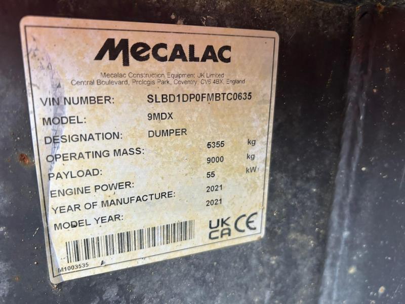 Mecalac 9 Tonne Cabbed